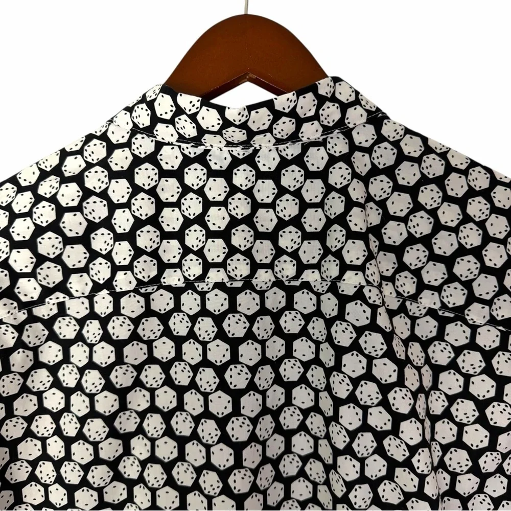 Cubavera Men's Slim Fit Dice Print Button Down Short Sleeve Shirt XL Gambler